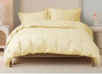 Постільна білизна сатин Premium Lotus Home - Dakota Modern Buttery Yellow (Туреччина), євро